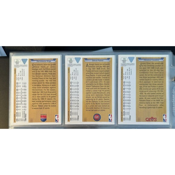 1991-92 UPPER DECK DRAFT PICK SET #1-21. JOHNSON, MUTOMBO, SMITH ETC. N/MINT - Picture 3 of 6